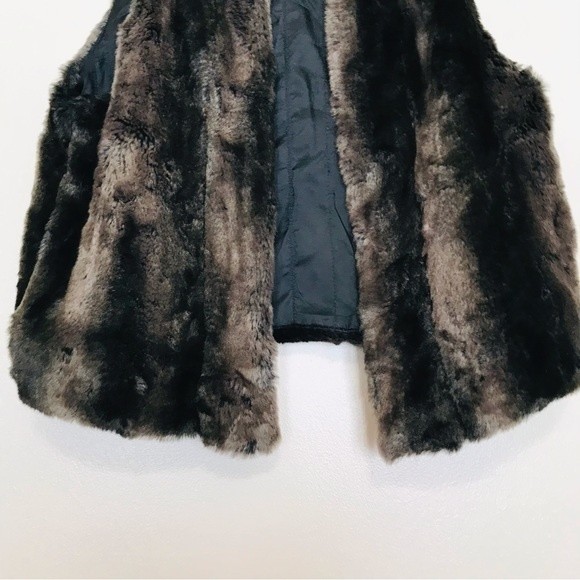 Free People Dark Brown Faux Fur Open Style Vest - Picture 2 of 6